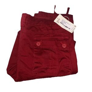 Matchstick Cargo Pants Men's Size 38x Burgundy Multiple Pockets Drawstring